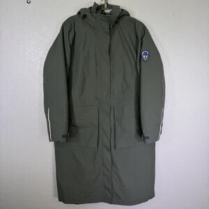 Lands End Squall Coat Womens XL Long Parka Jacket Green Insulated Winter Warm